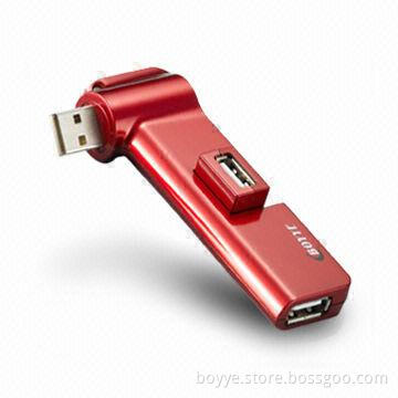 4-port USB Hub, Can Rotate at 180°, Supports Plug-and-play Function